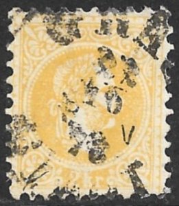 AUSTRIA 1867-72 2kr Lemon Yellow Franz Josef Coarse Whiskers Sc 27a GRAZ cds VFU