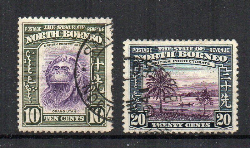 North Borneo 1939 10c and 20c FU CDS