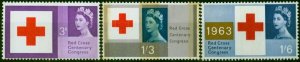 GB 1963 Red-Cross Phosphor Set of 3 SG642p-644p Fine LMM & MNH
