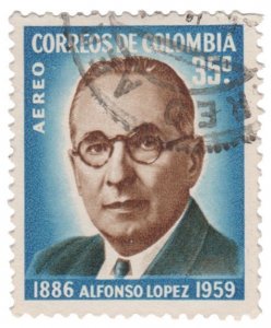 COLOMBIA YEAR 1961 AIRMAIL STAMP SCOTT # C394. USED. # 2