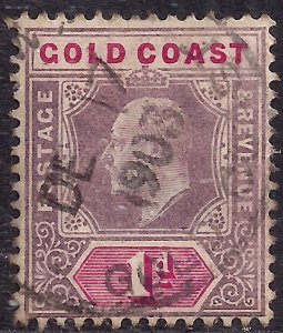 Gold Coast 1902 KEV11 1d Purple & Carmine used SG 39 ( C133 )