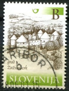 Slovenia Sc#406 Used, B(21t) multi, Castles (2000) (2000)