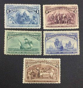 MOMEN: US STAMPS #230-234 MINT OG NH LOT #74131