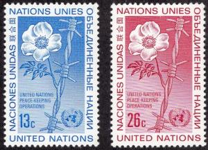 UN - New York 265-66 - Mint-NH - 5c Peace / Rose Growing from Barbed Wire (1975)