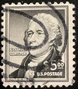 US #1053 Used Single Alexander Hamilton SCV $6.75 L27