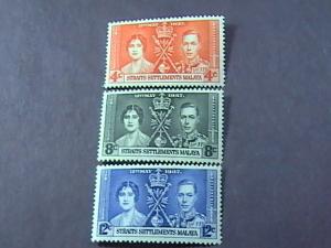 STRAITS SETTLEMENTS/MALAYA # 235-237-MINT/HINGED----GEOVI----1937