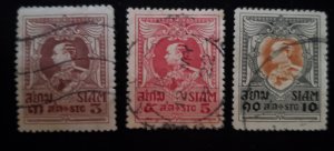 Thailand 189, 190, 193, King V., nice stamps