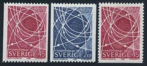 Sweden 790-792,MNH.Mi 614-615,614D MH. Electron orbits,1968.People's Colleges,