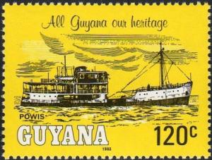 Guyana 663 - Mint-NH - River Steamer 'Powis' (1983) (cv $1.10)