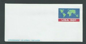 Aerogramme Air Letter Sheet UC56 30c Lt Blue Mint Entire W/World Communic