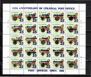 Guyana 1985 MNH Sc 944 Sheet of 25 (different overprints)