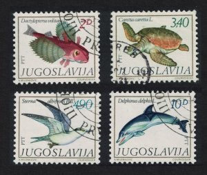 Yugoslavia Gulls Birds Turtle Fish Dolphin Adriatic Sea Fauna 4v 1980 Canc