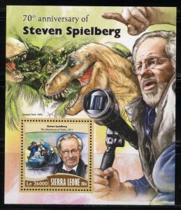 SIERRA LEONE 2016 70th BIRTH ANN OF STEVEN SPIELBER JURASSIC PARK S/S  MINT NH