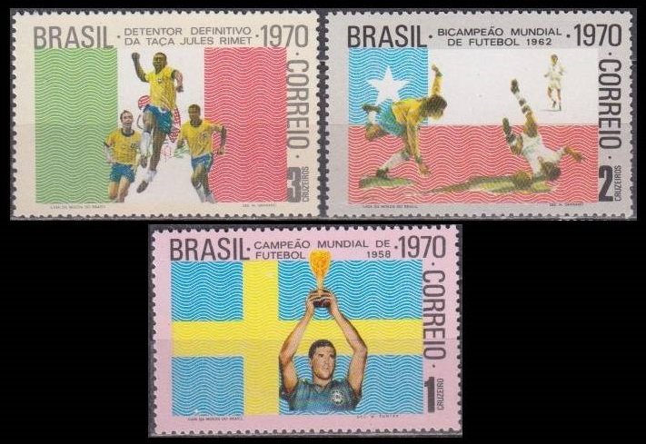 1970 Brazil 1262-1264 1970 FIFA World Cup in Mexico 26,00 €