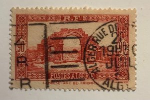 Algeria 1936-38 Scott 124 used - 90c,  Lambaesa Triumphal Arch