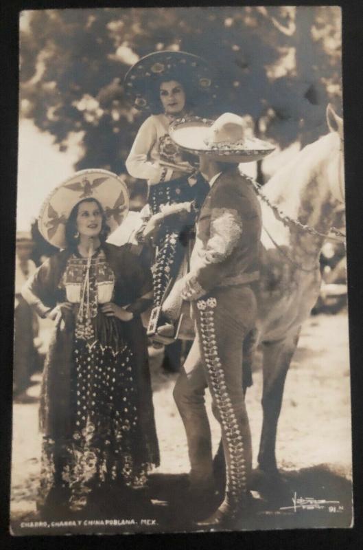 1942 Mexico City DF Mexico RPPC Postcard Cover To San Diego Ca USA Charro