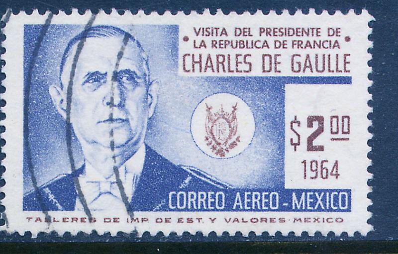 MEXICO C281 Visit of Pres Ch de Gaulle of France Used (1160)