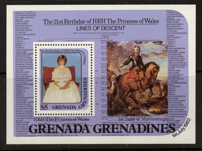 Grenada Grenadines 491 MNH Princess Diana 21st Birthday, Art