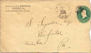 United States U.S. R.P.O.'s L. H. & Harris. 1892 197-E-2  Postal Stationery E...