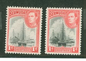 Bermuda #118/118a Mint (NH) Single