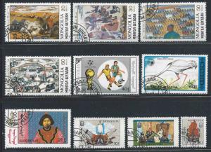 Mongolia ~ Lot of 10 Different  ~ CTO, MX, HMR ~ cv 2.00