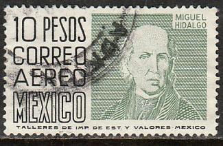 MEXICO C479, $10.00 1950 Def 9th Issue Unwmk Glazed paper USED. F-VF. (1461)