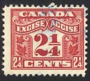 Canada Sc# FX37 Used 1915-1928 2¼c carmine Excise Tax Stamp