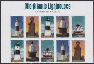 US 5621-5625 5625b Mid-Atlantic Lighthouses F header block 10 MNH 2021