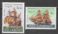 Mozambique #443, 449 Sailing ships.  Pair MNH