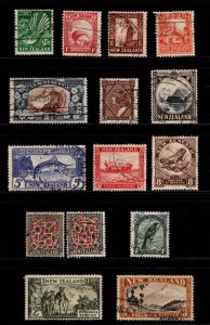 New Zealand Scott 203-216 used set includes color variety 213a, CV$30