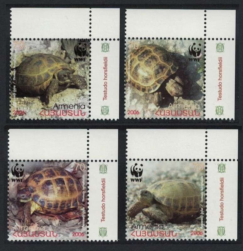 Armenia WWF Four-toed Tortoise 4v Corners 2007 MNH SC#753-756 SG#605-608