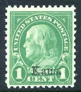 #658 VF-XF MNH OG-KANSAS OVERPRINT-NICE BIG Stamp!