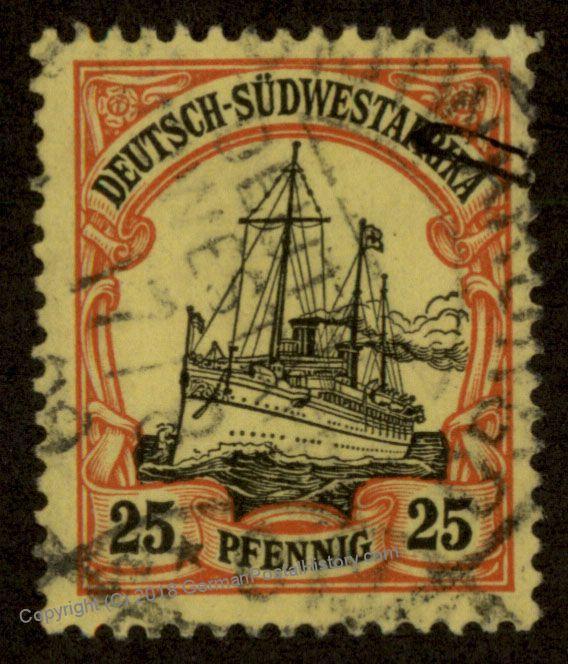 Germany 1909 SW Africa OTJIWARONGO DSWA Mi Unwmk Yacht 89824
