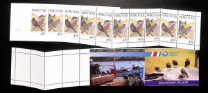 Faroe Islands #330-331 MNH complete stamp booklet,  birds