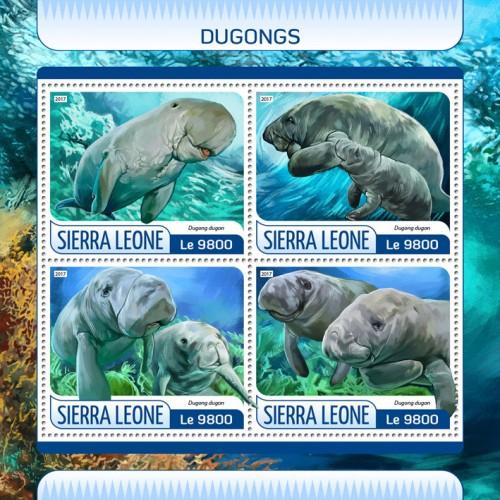 SIERRA LEONE - 2017 - Dugongs - Perf 4v Sheet - M N H