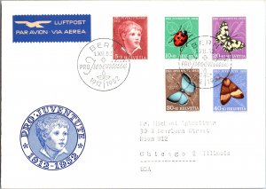 Switzerland, Butterflies, Insects, Worldwide First Day Cover