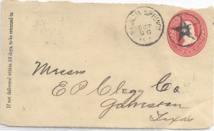 Magnolia Springs to Galveston, TX 1887 Star Cancel, FRONT ONLY (49839)