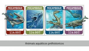 MOZAMBIQUE - 2018 - Prehistoric Water Animals - Perf 4v Sheet -Mint Never Hinged