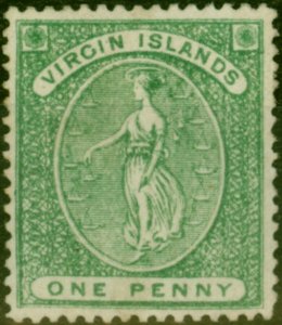 Virgin Islands 1868 1d Yellow-Green SG8 P.15 Fine & Fresh MM