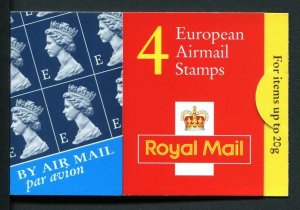 HF1 1999 4 x 'E' European Airmail Stamps booklet -No cyl