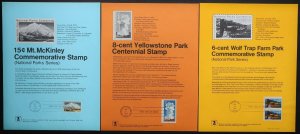U.S. Used #1452 - 1454 6c/15c National Park Souvenir Pages. Scott: $118.25