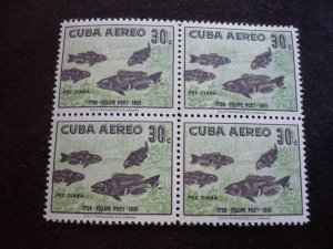 Stamps - Cuba - Scott# C185-C191 - Mint Hinged Set of 7 Stamps in Blocks of 4