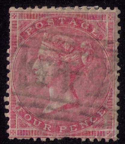 Great Britain Sc #26 Used 4p RoseGlazed Paper(Sg 66b) F-VF