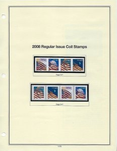 4228-4247 42cent AMERICAN FLAG MINT COILS ON ALBUM PAGES BCV $54.75 - W19