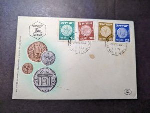 1954 Israel First Day Cover FDC Samai Gan Ancient Israeli Money Cachet