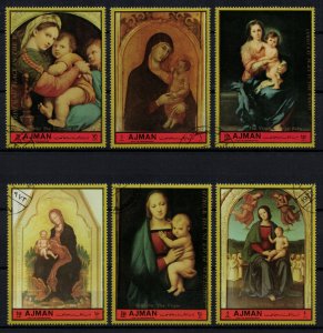 AJMAN 1972 - Paintings,  Madonna and child/ complete set