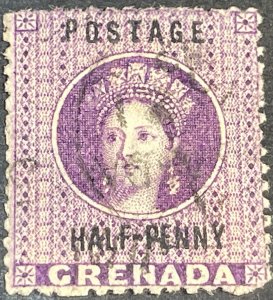 GRENADA # 8-USED--SINGLE--PURPLE--1881