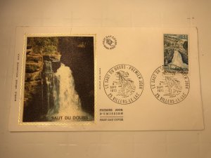 France Colorano silk FDC, 8 septembre 1973, Le saut du Doubs