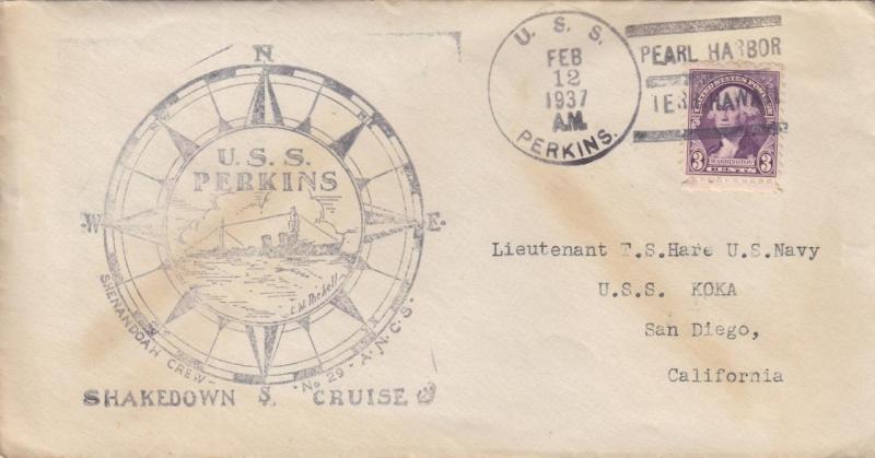 1937, USS Perkins, DD-377 to USS Koka, AF-31 (S13189)