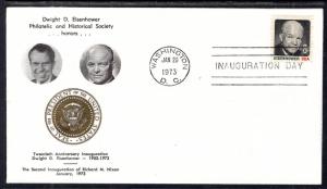 US Richard Nixon 2nd Term Inauguration Eisenhower Philatelic Society Cover